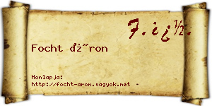 Focht Áron névjegykártya
